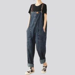 Baggy vintage denim jumpsuit for women