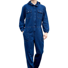 Worker men blue jean overall