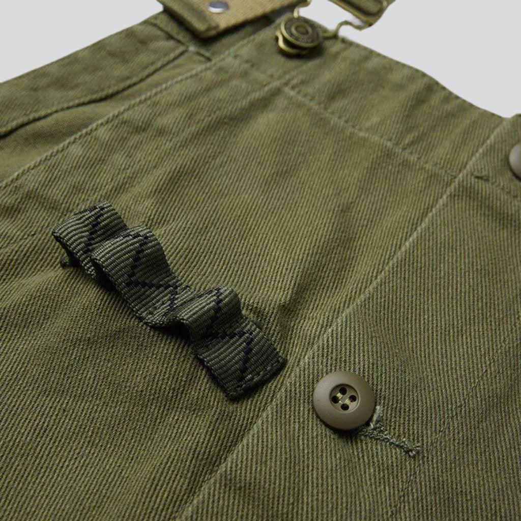 Workwear khaki men denim dungaree