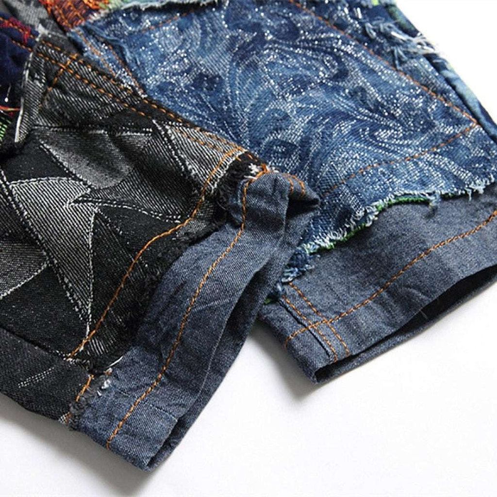 Color patchwork jeans for men