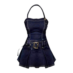 Vestido vaquero mini clásico para mujer