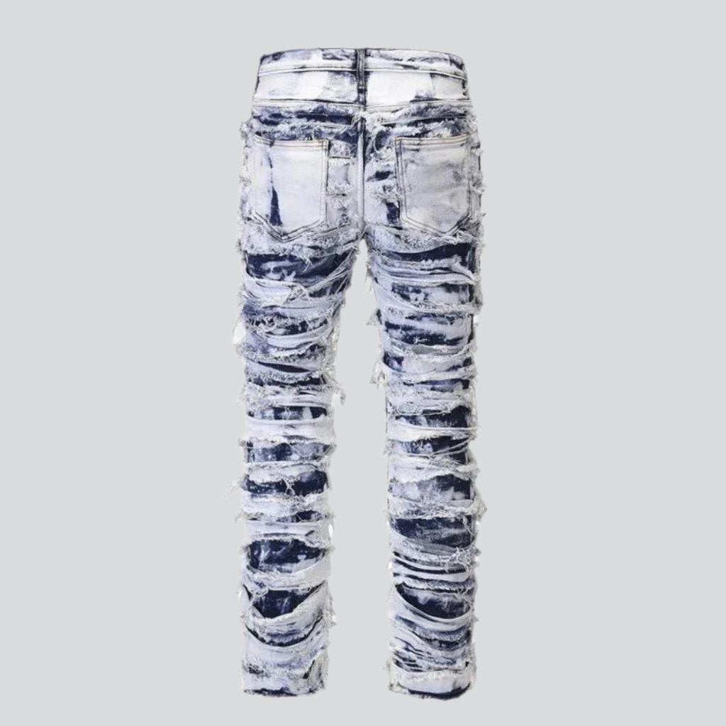 Vintage design distressed men jeans