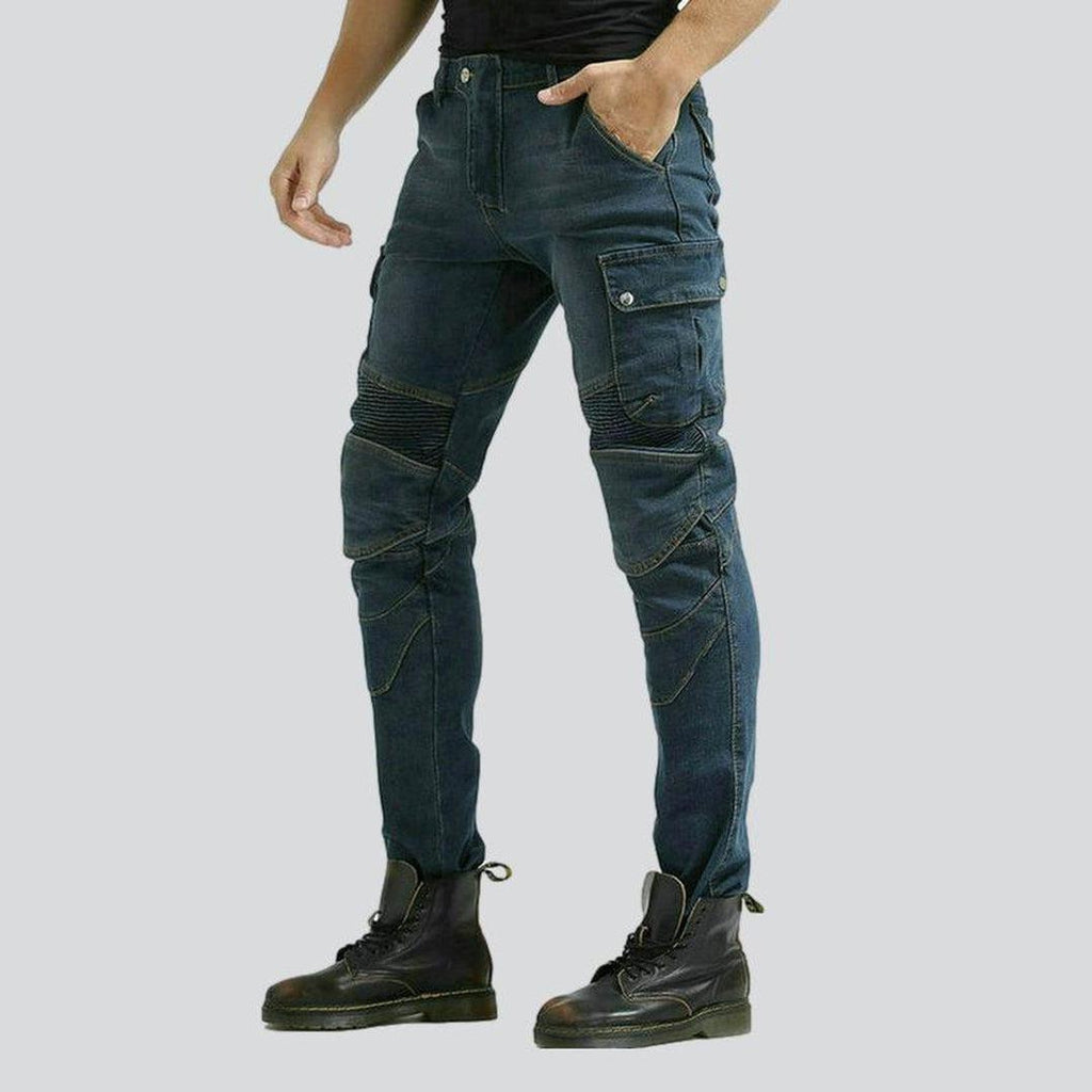 Wear resistant biker denim pants