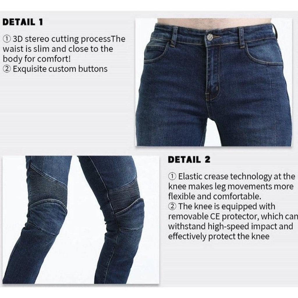 Wear resistant men moto jeans