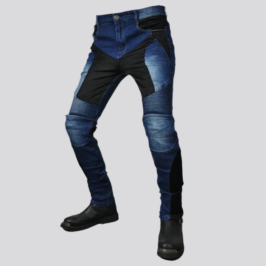 Color protective men moto jeans