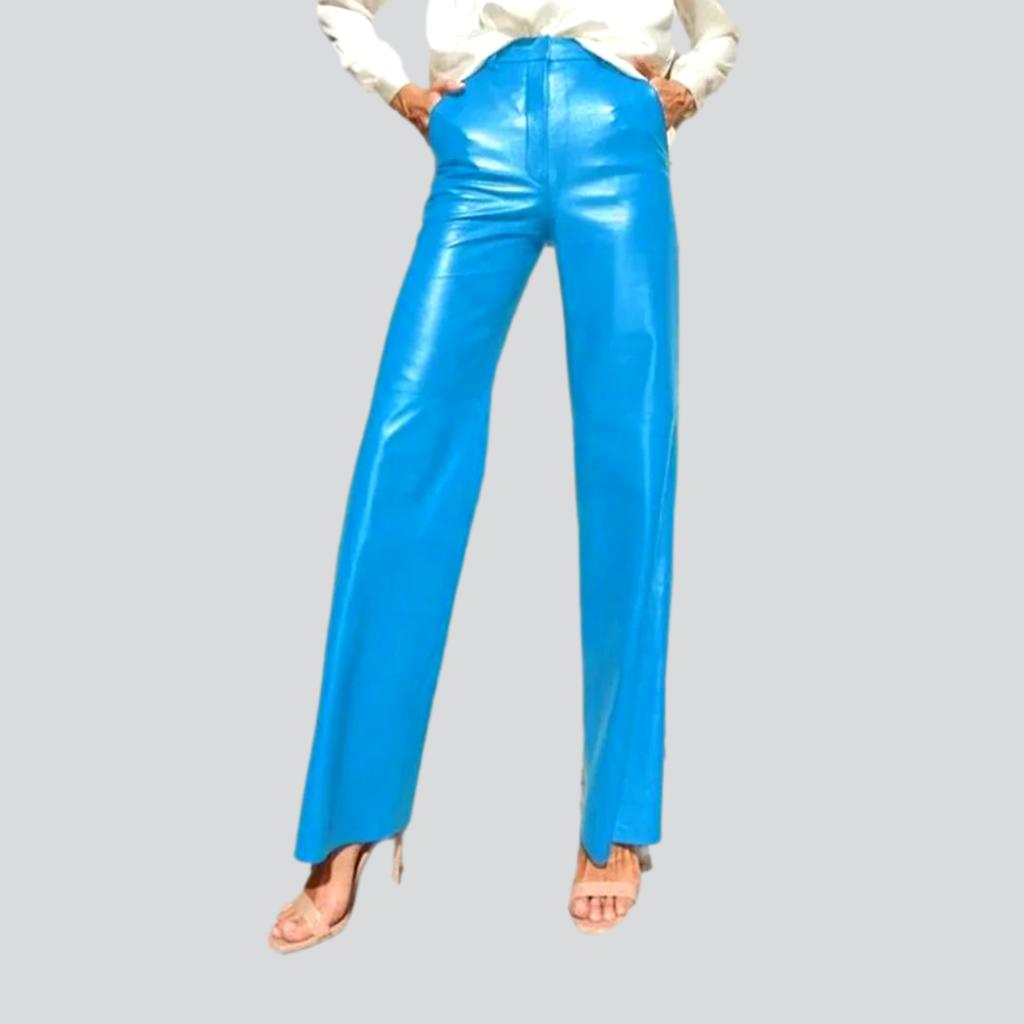 Wide-leg wax jean pants for ladies