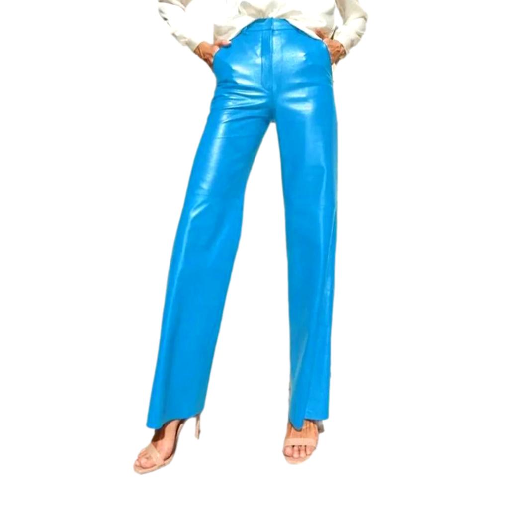 Wide-leg wax jean pants for ladies