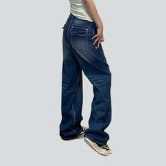 Back flap pocket women jeans