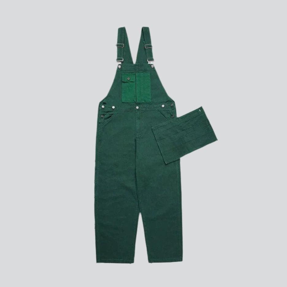 Removable pocket workwear denim dungaree