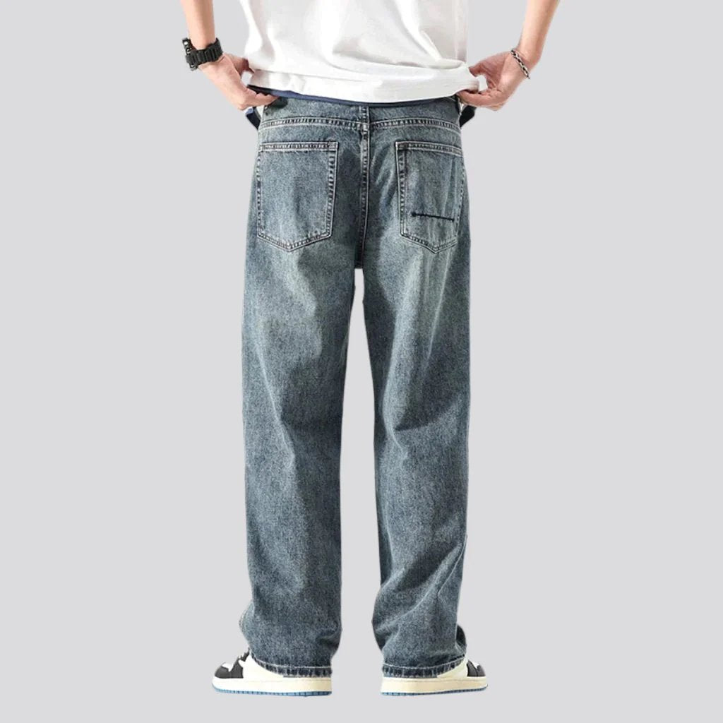 Mid-waist men vintage jeans