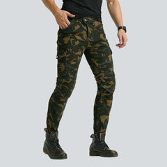 Camouflage men biker denim pants