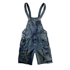 Vintage cargo men denim romper