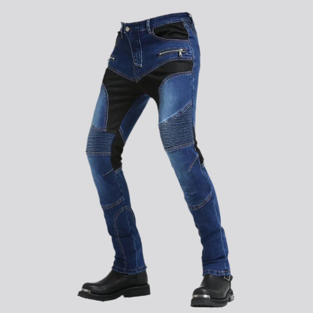 Knee-pads protective men biker jeans