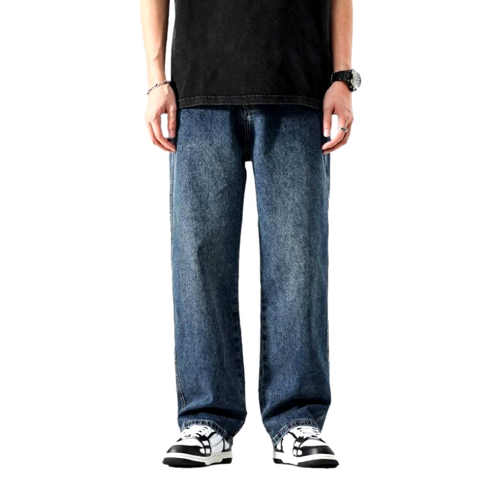 Baggy mid-waist jeans for men