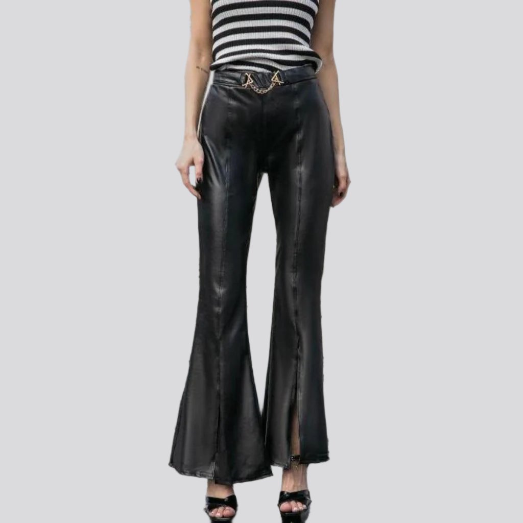 Street high-waist denim pants for women