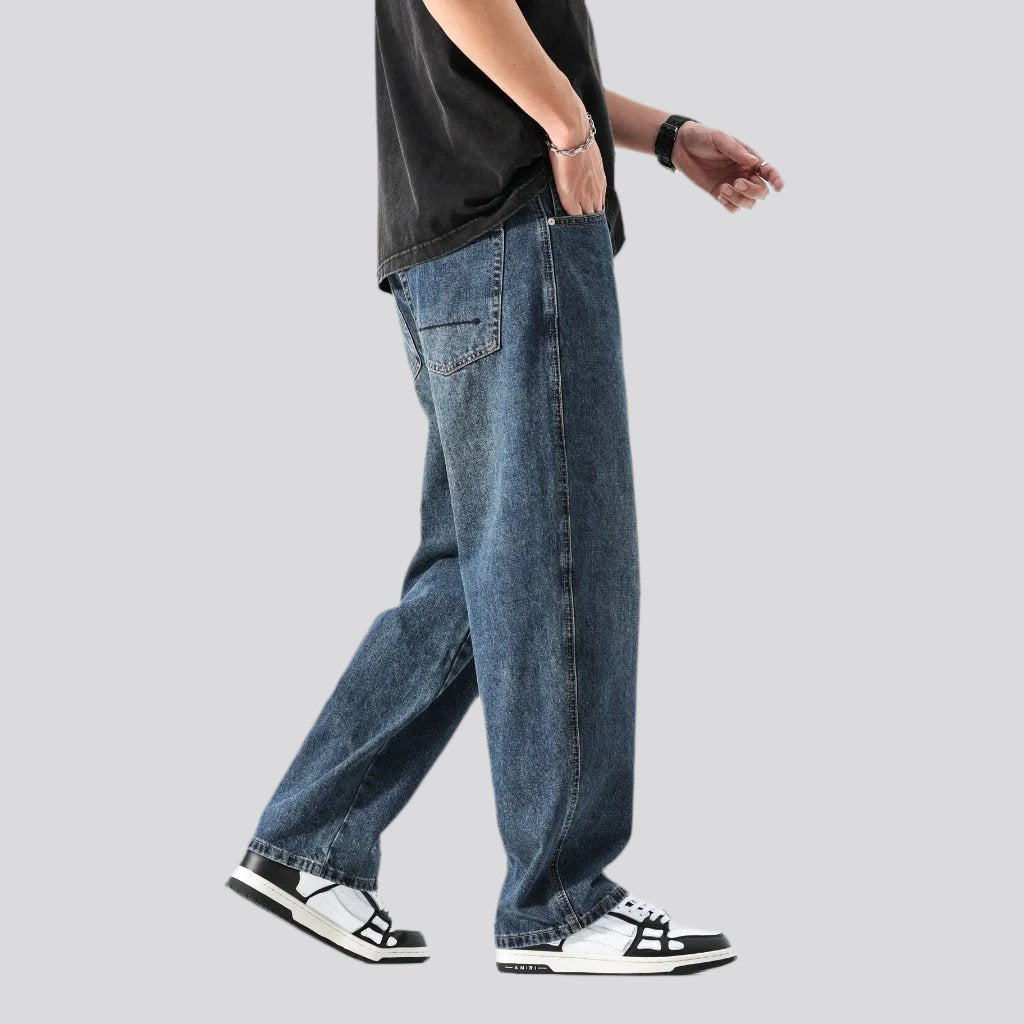 Baggy Mid-Waist-Jeans für Herren