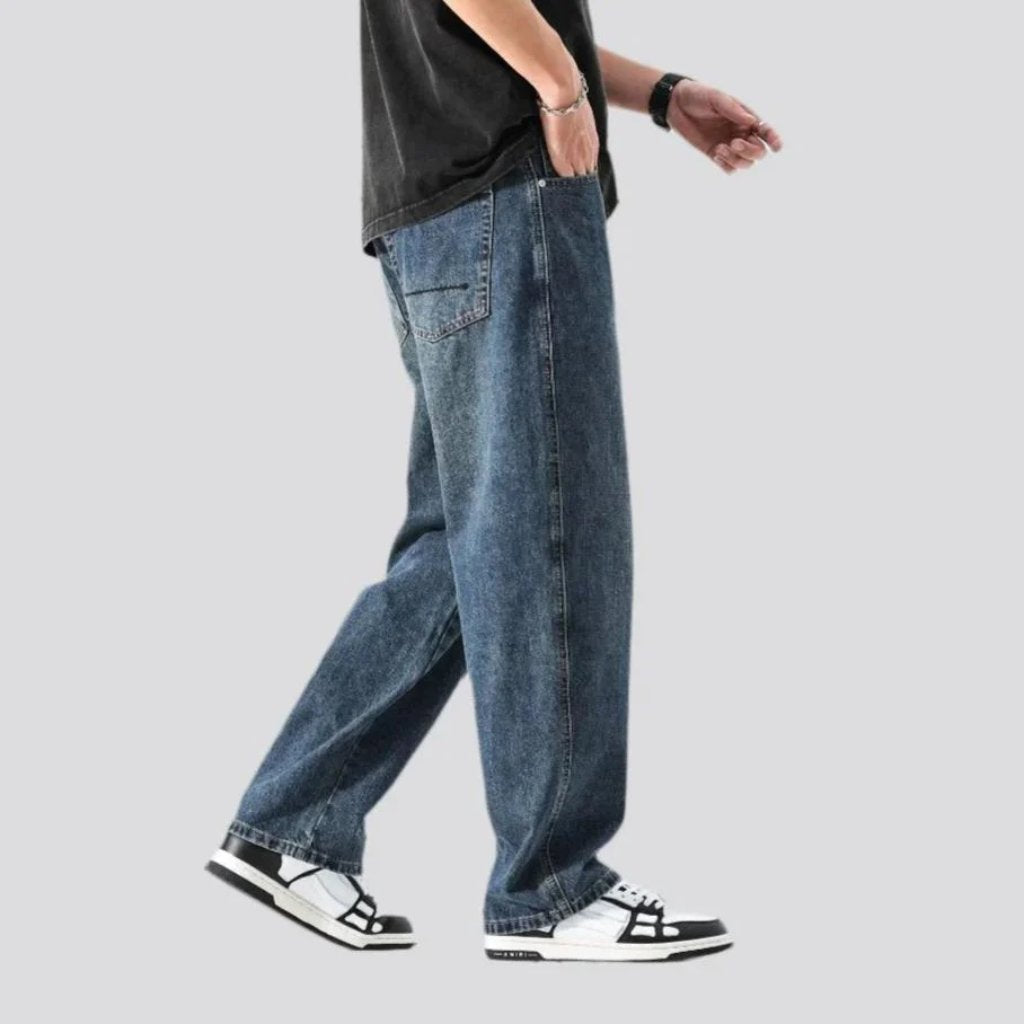 Mid-waist men vintage jeans