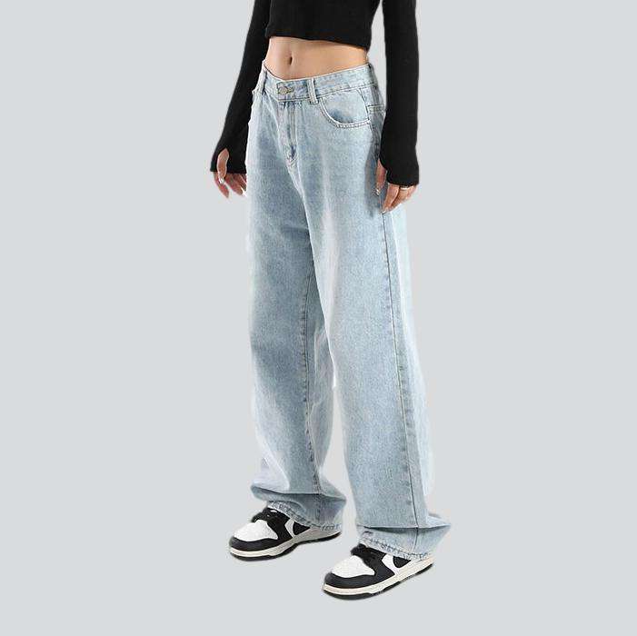 Bleached baggy women jeans