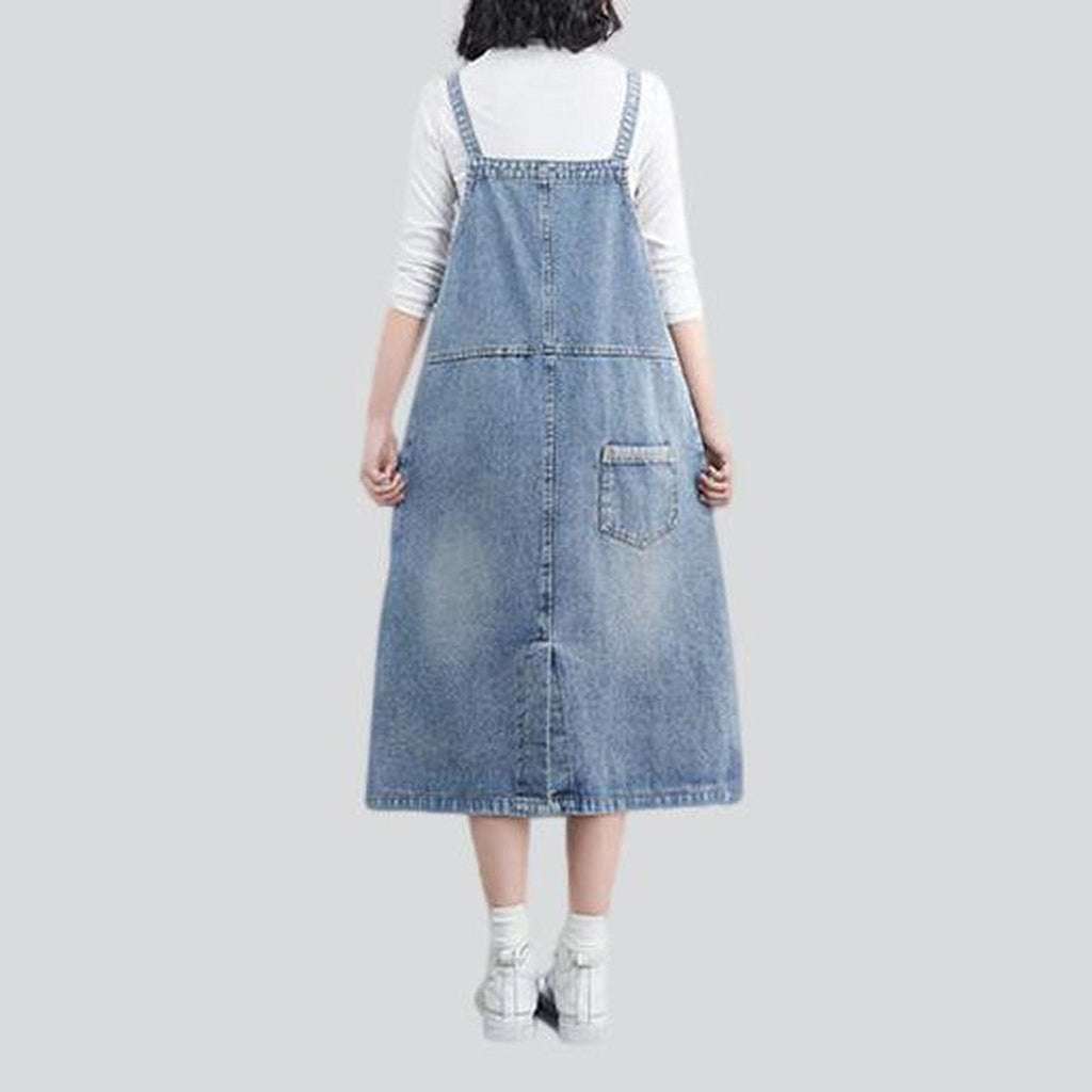 Denim dress with cargo pockets