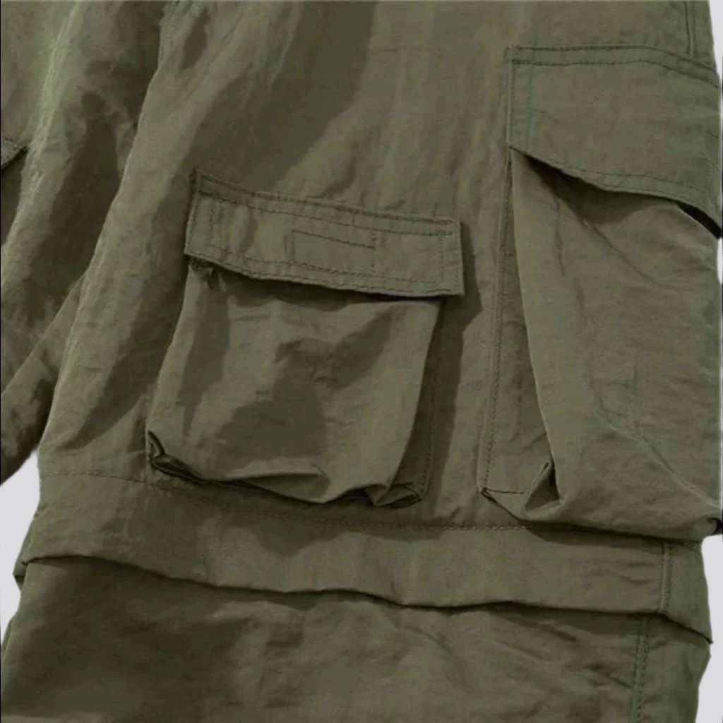 Multi-pocket detachable denim pants