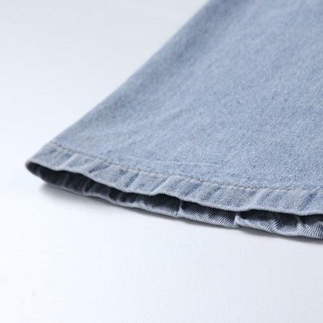 Patchwork denim long skirt