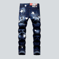 Graffiti star print men jeans