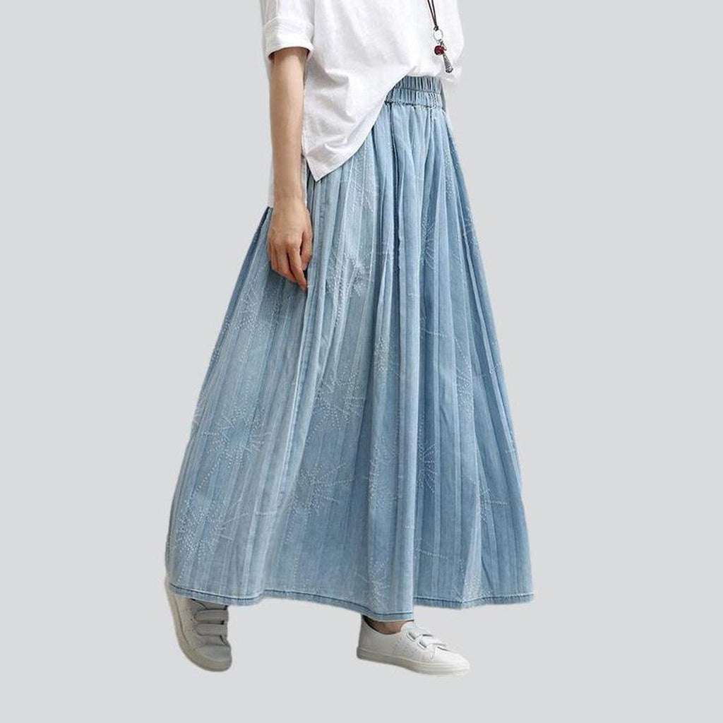 Light wash cullotes denim pants