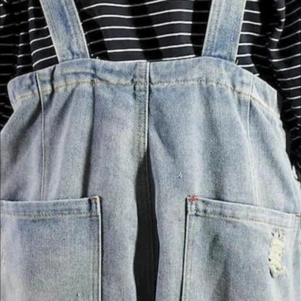 Geschliffener Vintage-Jeans-Jumpsuit für Damen