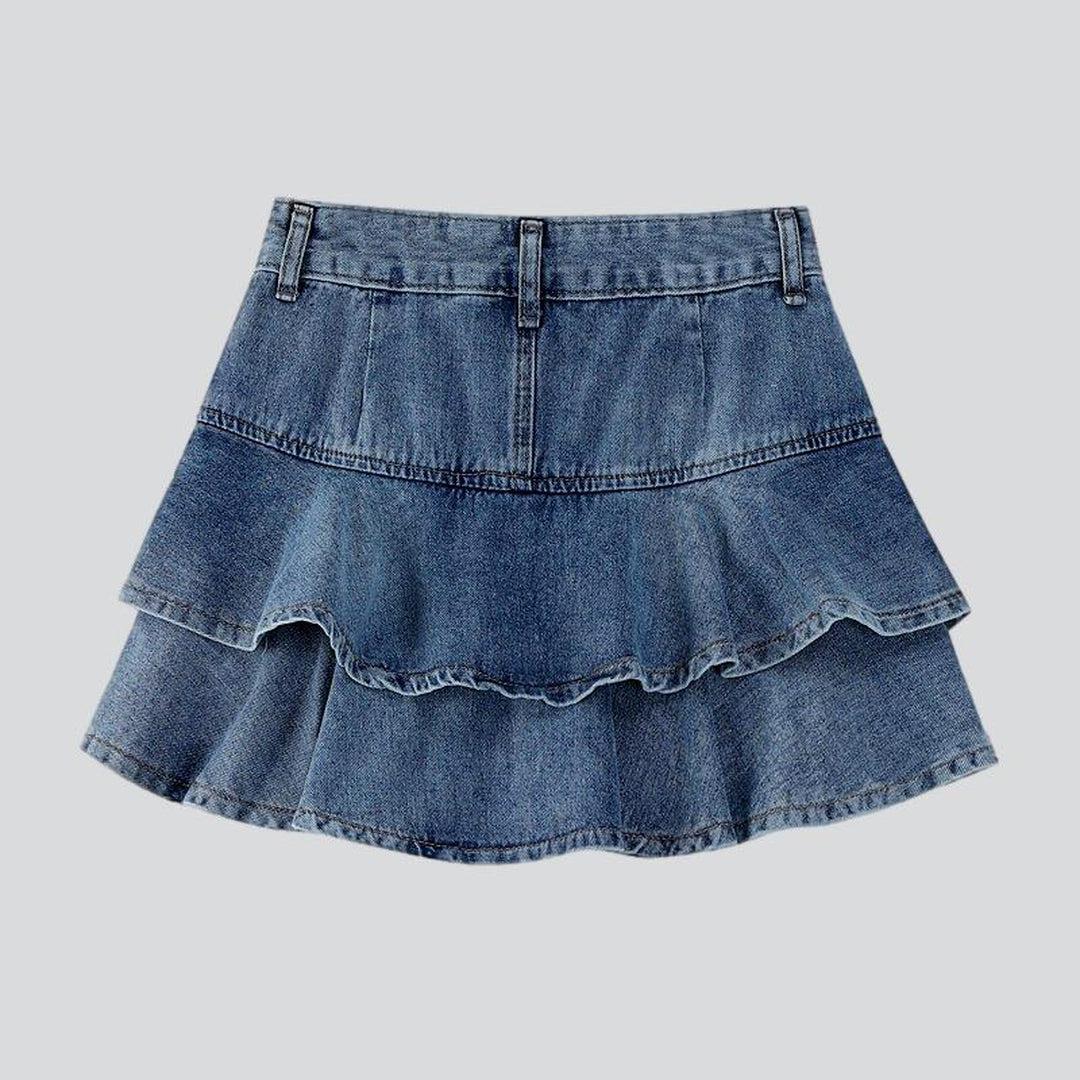 Mini-Jeansrock mit Vintage-Fills