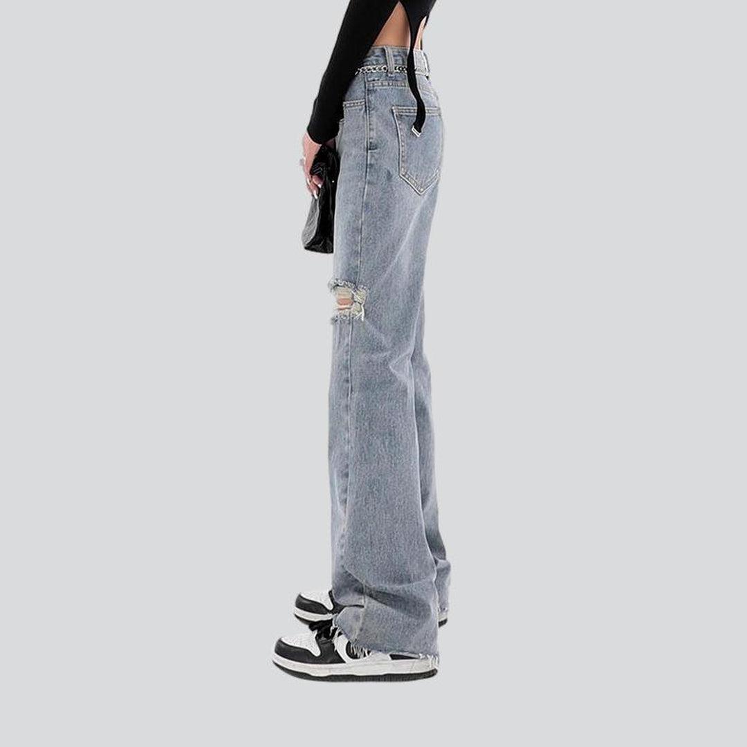 Urban distressed women straight jeans