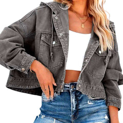 Short vintage jean jacket for ladies