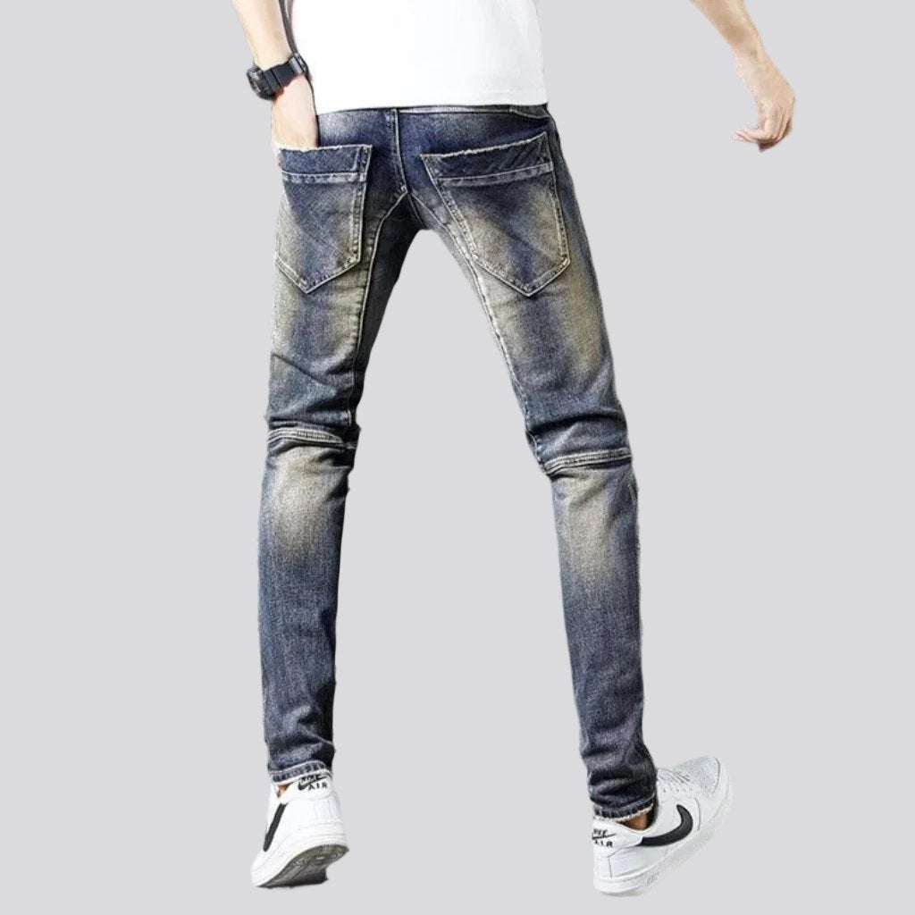 Mid-waist men skinny jeans