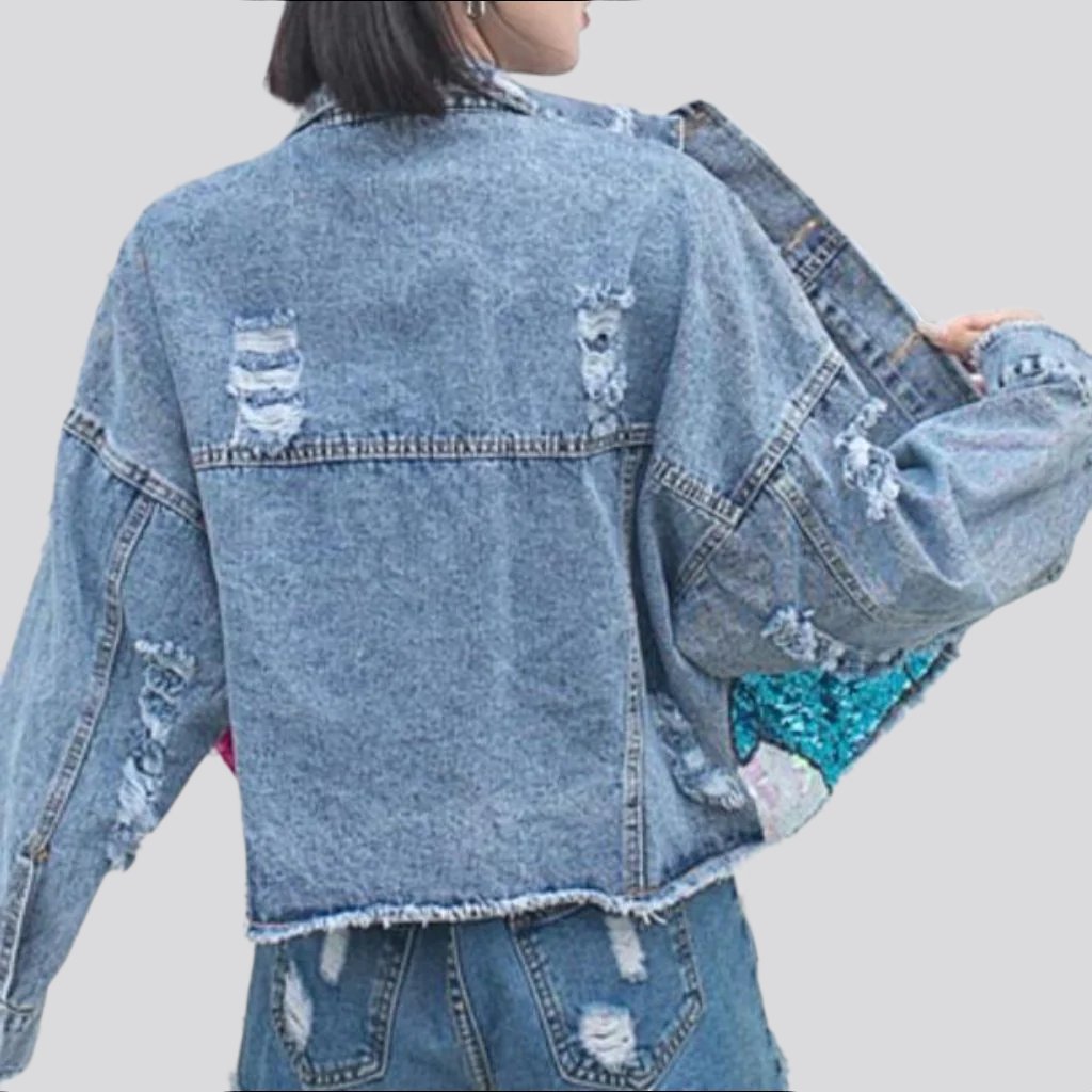 Chaqueta vaquera con cinta para mujer