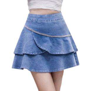 Rüschen-Jeans-Skort für Damen