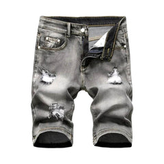 Zerrissene schmale Herren-Jeansshorts