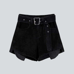 Inside out pocket denim shorts