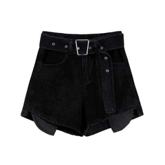 Inside out pocket denim shorts