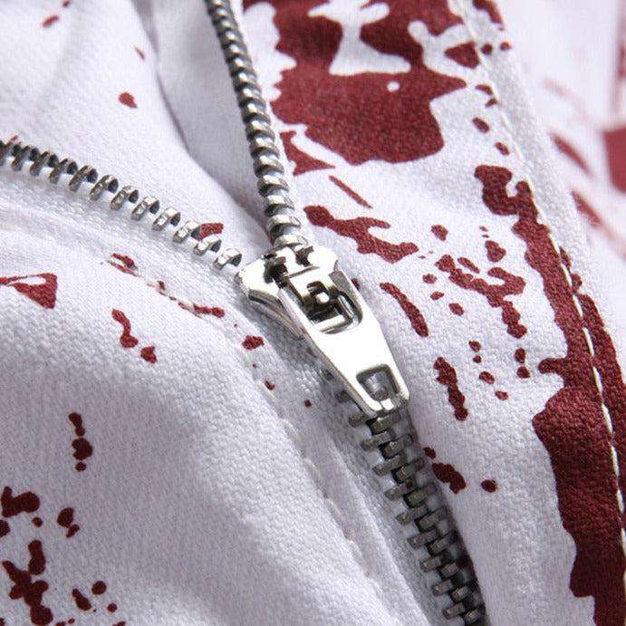 Vaqueros blancos con estampado Bordo para hombre