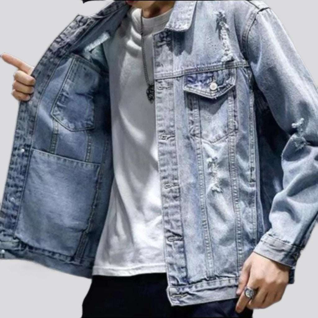 Light-wash men jean jacket