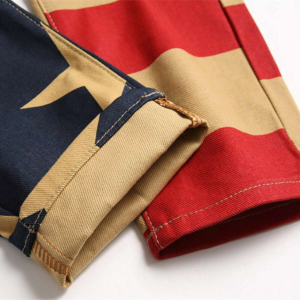 American flag painted men jeans