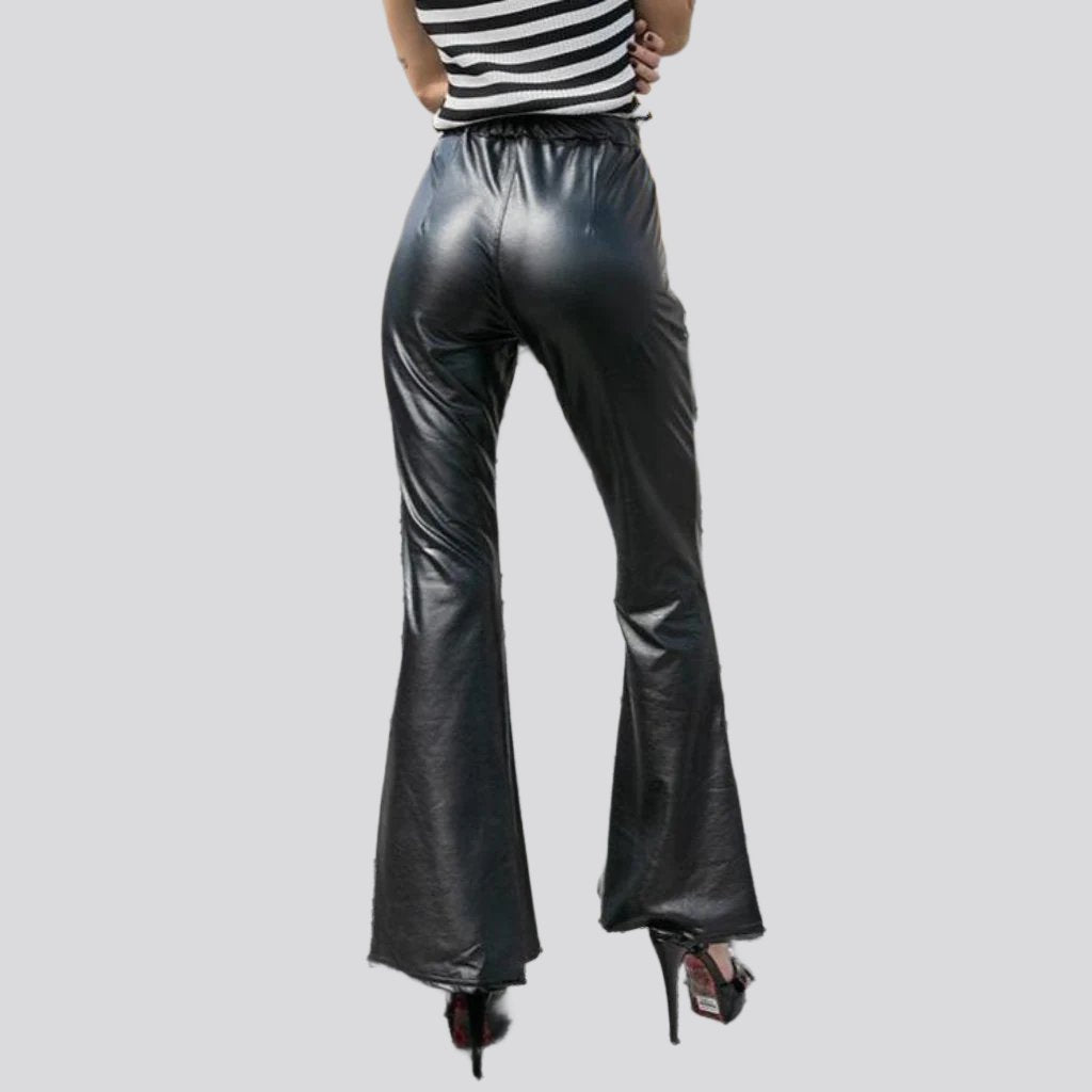 Street high-waist denim pants for women