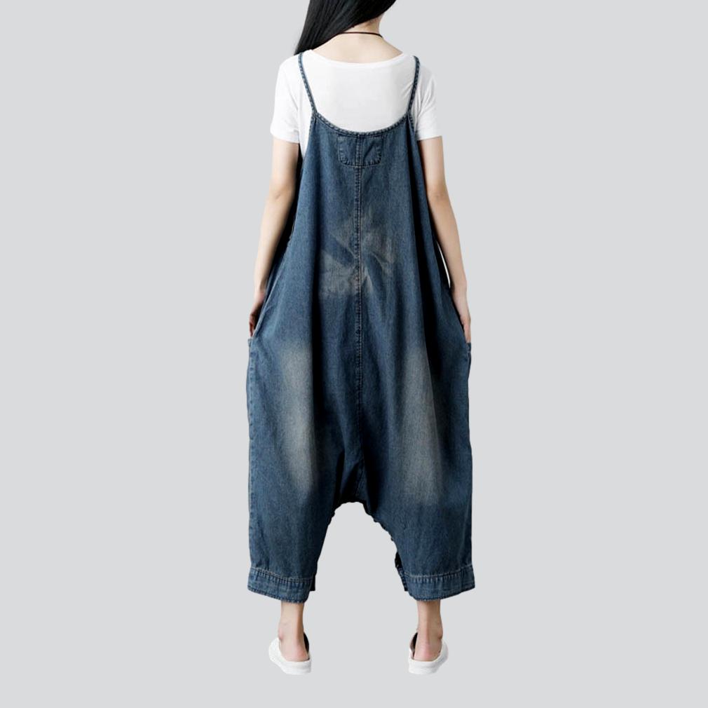 Vintage blauer Jeans-Jumpsuit für Damen