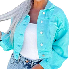 Jeansjacke für Damen mit Rissen