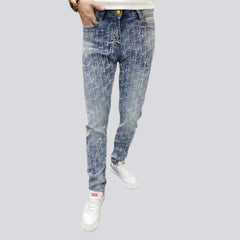 Mid-waist men slim jeans