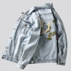 Regular inscribed men denim jacket