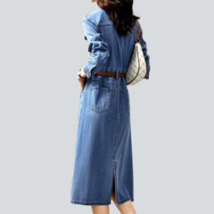 Medium wash monochrome denim dress