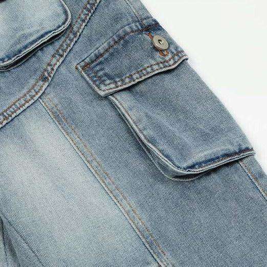 Cargo multi-pocket women jeans