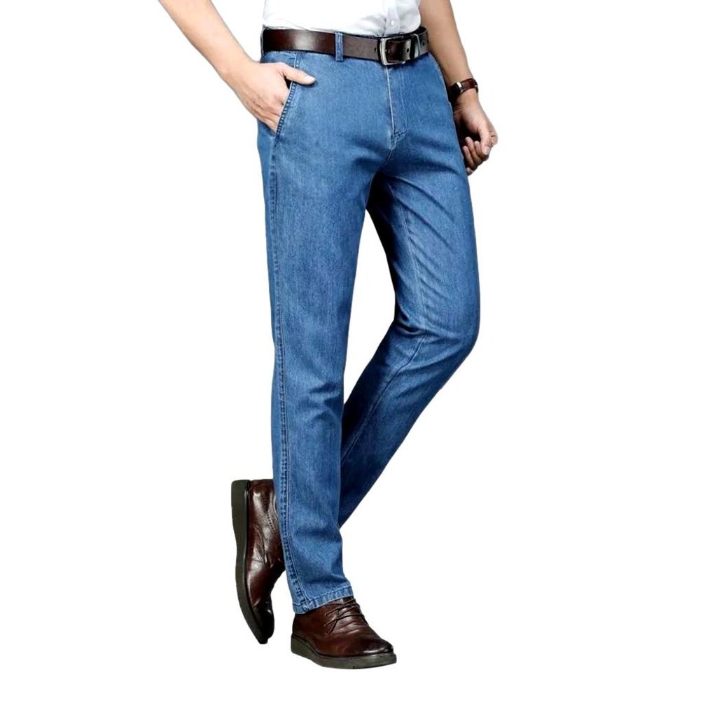 Thin business casual denim pants