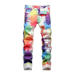 Paint splatter print men jeans