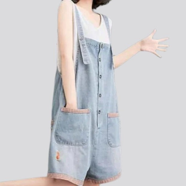 Vintage jean romper for women